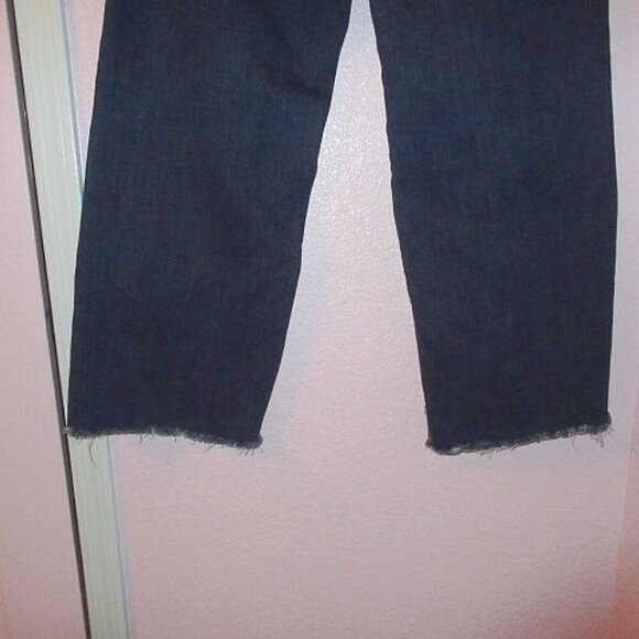 Women's Wide Leg Jeans Size 30 Baggy Rhinestones Bling Fringe High Rise Oat NY - Picture 9 of 10